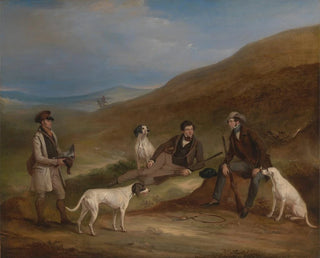 John Ferneley - Edward Horner Reynard and his Brother George GrouseShooting At Middlesmoor Yorkshire with Their G.webp