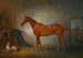Lord Henry Bentinck, Firebird og Policy, en rævehund i en boks - John Ferneley — visning af kunstværket