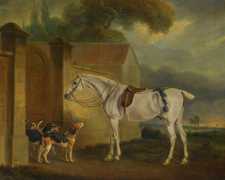 John Ferneley - Lord Lonsdales Fleabitten Grey Hunter Brass At Cottesmore With The Cottesmore Hounds.webp
