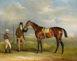 John Ferneley - The Marquis Of Clevelands Chorister Winner Of The 1831 St Leger Held By His Trainer John Smith With Jockey John Bartham Day At Doncaster.webp
