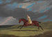 Corduroy et brunt galop-hest med jockey, der galopperer på en hestevæddeløbsbane - John Frederick Herring den Ældre — visning af kunstværket
