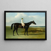 Le Cheval de course bai foncé de M. O'Brien, Jonathan Wild, med jockey T. Ryder - John Frederick Herring den Ældre — indrammet kunstværk på væggen