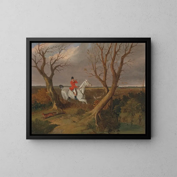 La chasse de Suffolk s'en va - John Frederick Herring l'Ancien — indrammet kunstværk på væggen