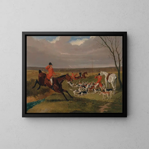 La chasse de Suffolk à la mort - John Frederick Herring den Ældre — indrammet kunstværk på væggen