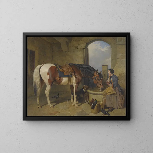 Le Lavoir - John Frederick Herring l'Ancien — indrammet kunstværk på væggen