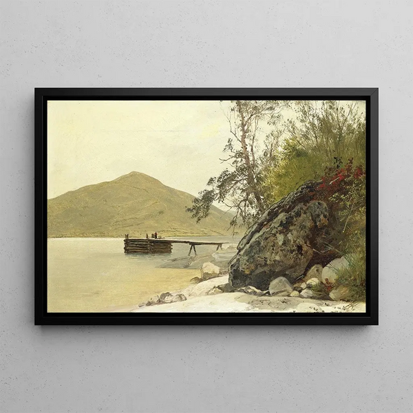 Anløb ved Sabbath Day Point - John Frederick Kensett — indrammet kunstværk på væggen