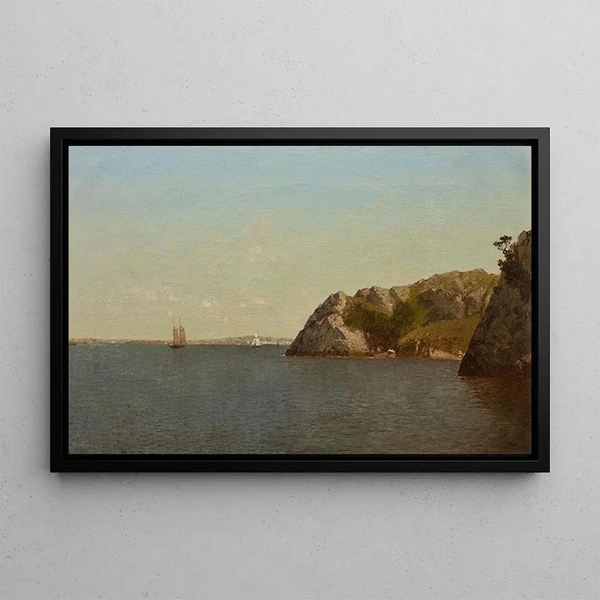 Newport, Rhode Island, Beacon Rock - John Frederick Kensett — indrammet kunstværk på væggen