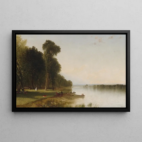 Journée d'été sur le lac Conesus - John Frederick Kensett — indrammet kunstværk på væggen
