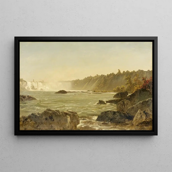 Vue des chutes du Niagara - John Frederick Kensett — indrammet kunstværk på væggen