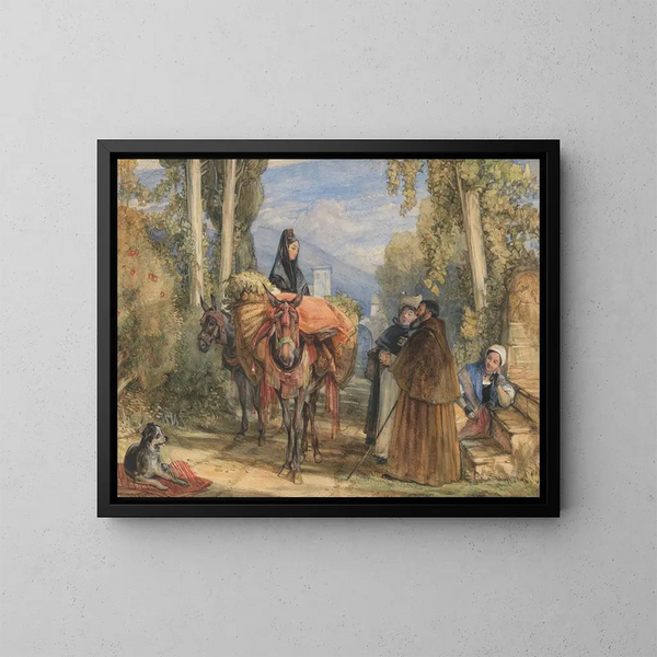 Et vej nær Sevilla, Spanien - John Frederick Lewis — indrammet kunstværk på væggen