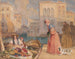 Vendeurs de fruits sur un canal vénitien - John Frederick Lewis — visning af kunstværket