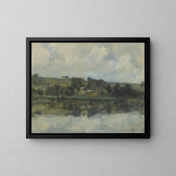 Scène de rivière française - John Henry Twachtman — indrammet kunstværk på væggen