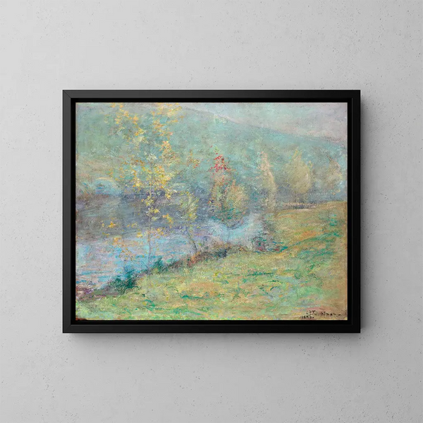 Morgenrødt maleri - John Henry Twachtman — indrammet kunstværk på væggen