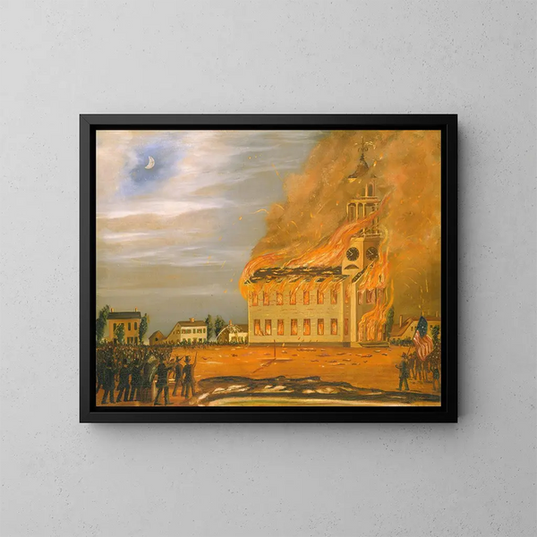Old South Church-branden, Bath, Maine - John Hilling — indrammet kunstværk på væggen