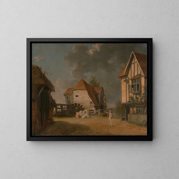 En scene fra La Servante du moulin - John Inigo Richards — indrammet kunstværk på væggen
