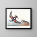 Bécasseau à collier - John James Audubon — indrammet kunstværk på væggen