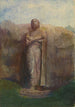 Ananda's kolossale statue nær den forladte by Polonnaruwa, Ceylan - John La Farge — visning af kunstværket