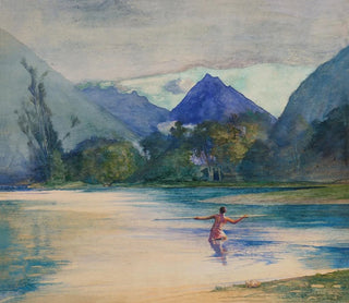 Entrée de la rivière VaiTePiha, ancrage des cuisiniers - John La Farge — visning af kunstværket