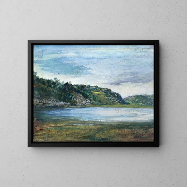 Rochers du paradis, étude à Paradise, Newport, Rhode Island - John La Farge — indrammet kunstværk på væggen