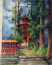 Nikkō Rød Pagode Maleri - John La Farge — visning af kunstværket