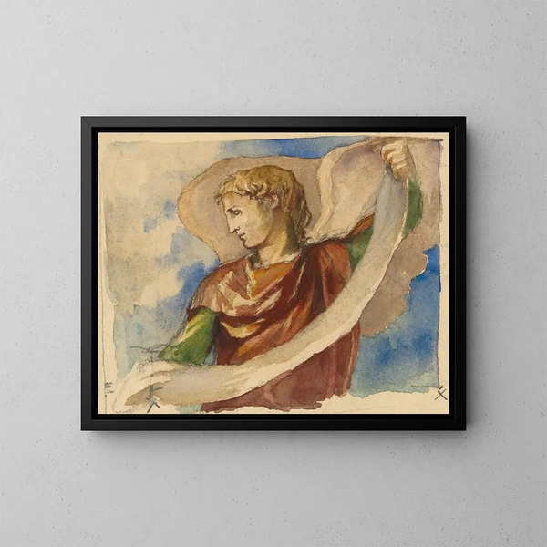 Studie for en engel i dekorationen af Trinity-kirken i Boston - John La Farge — indrammet kunstværk på væggen
