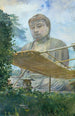 "Den store Buddha-statue Amida i Kamakura", kendt som Daibutsu, fra præstegårdens have - John La Farge — visning af kunstværket