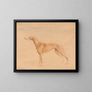 Le chien de chasse Thomasine - John Linnell — indrammet kunstværk på væggen