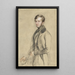 Portrait af John Davies Gilbert - John Linnell — indrammet kunstværk på væggen