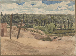 Vue des jardins de Kensington, Londres - John Linnell — visning af kunstværket