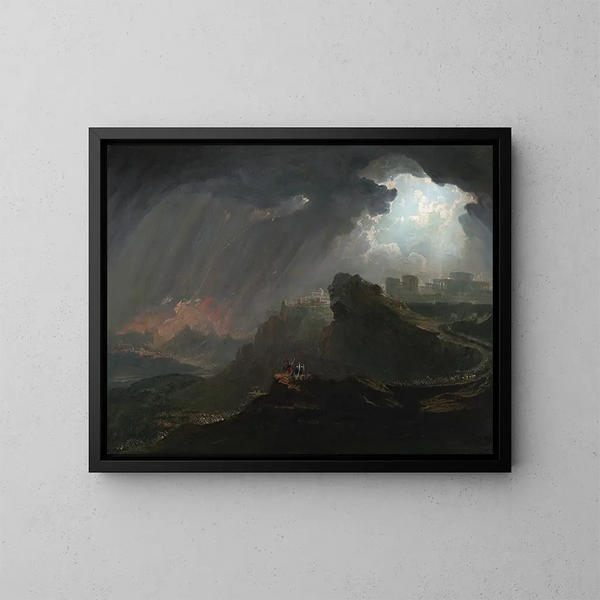 Josué-udstilling, der beder solen om at stoppe - John Martin — indrammet kunstværk på væggen