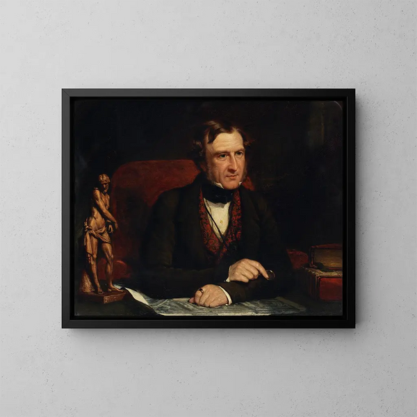 Portrait af Thomas Wyse 1791-1862, politiker, forfatter og diplomat - John Partridge — indrammet kunstværk på væggen