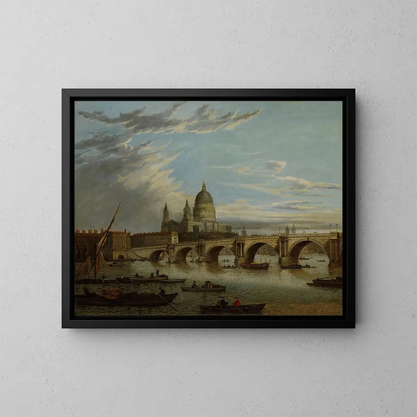 Vue du pont de Londres - John Paul — indrammet kunstværk på væggen