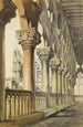 Eksempler på arkitektur i Venedig Det Dogepalads Palads Renaissance kapitæler af Loggia - John Ruskin — visning af kunstværket