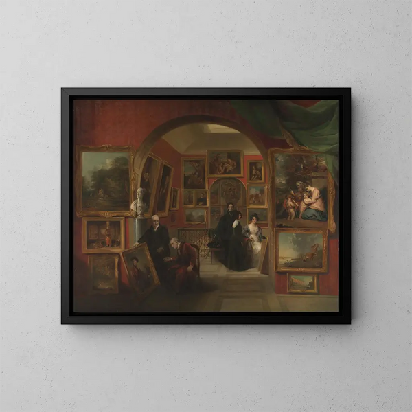 L'intérieur af British Institution Gallery - John Scarlett Davis — indrammet kunstværk på væggen
