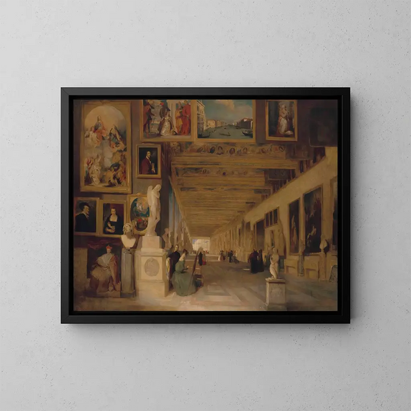 La Galerie Longue des Offices de Florence - John Scarlett Davis — indrammet kunstværk på væggen