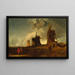 Moulins de drainage dans les Fens, Croyland, Lincolnshire - John Sell Cotman — indrammet kunstværk på væggen