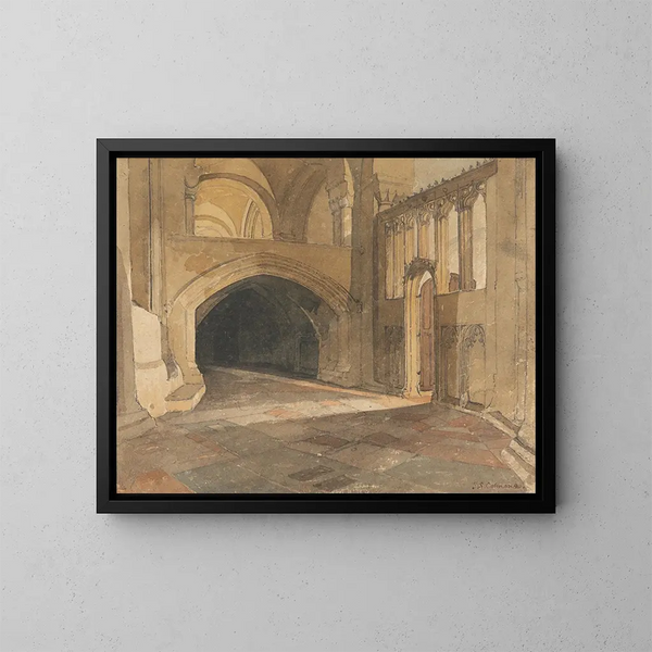 Entrée de la chapelle de Jésus, cathédrale de Norwich - John Sell Cotman — indrammet kunstværk på væggen