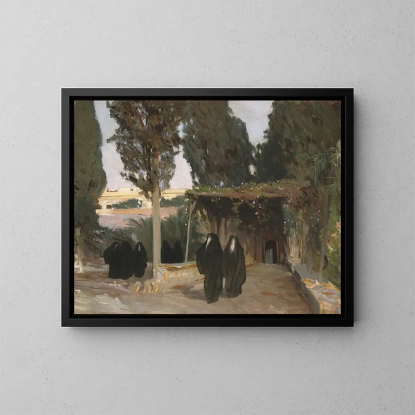 En skyggefuld sti i Orienten - John Singer Sargent — indrammet kunstværk på væggen