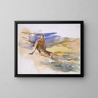 Baderinde i Florida - John Singer Sargent — indrammet kunstværk på væggen