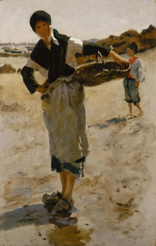 John Singer Sargent - Breton Woman with a Basket Sketch for Oyster Gatherers of Cancale.webp