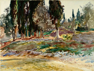 Cyprès ved Gardasøen i San Vigilio - John Singer Sargent — visning af kunstværket
