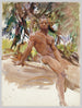 L'homme et les arbres en Floride - John Singer Sargent — visning af kunstværket