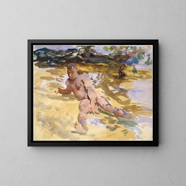 Mand på stranden i Florida - John Singer Sargent — indrammet kunstværk på væggen
