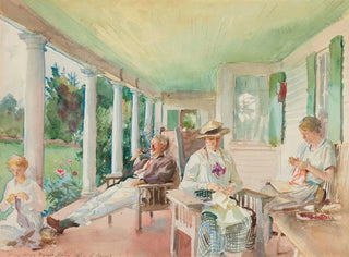 På verandaen - John Singer Sargent — visning af kunstværket