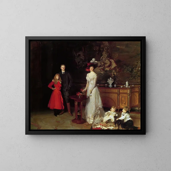 Sir George Sitwell, Lady Ida Sitwell og deres familie - John Singer Sargent — indrammet kunstværk på væggen