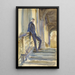 Sir Neville Wilkinson på trappen ved den palladiske bro ved Wilton House - John Singer Sargent — indrammet kunstværk på væggen