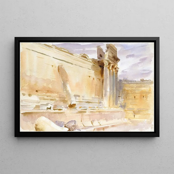 Temple de Bacchus à Baalbek - John Singer Sargent — indrammet kunstværk på væggen