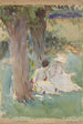 Under piletræerne - John Singer Sargent — visning af kunstværket