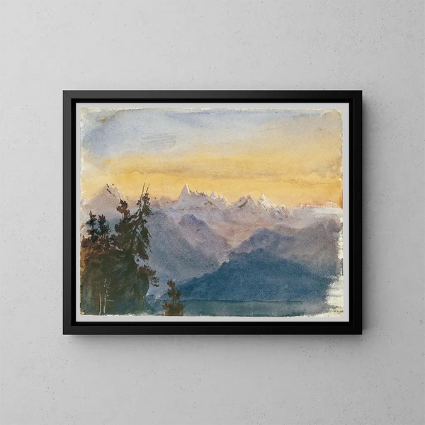 Vue fra Pilatus-bjerget - John Singer Sargent — indrammet kunstværk på væggen