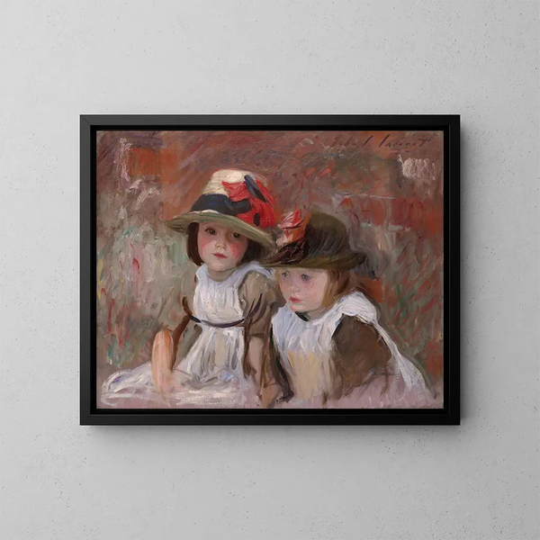 Børne i landsbyen - John Singer Sargent — indrammet kunstværk på væggen